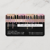 Chic Eenhoorn Zwart Metallic Glitter Druppelt Kred Visitekaartje (Achterkant)