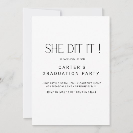 chic eenvoudig grd,Elegante Minimalistische zwart- Kaart (Voorkant)