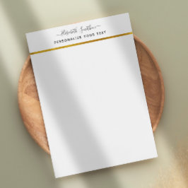 Chic Eenvoudig Minimaal Wit Gouden Persoonlijk Bri Briefhoofd
