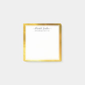 Chic Eenvoudig Minimaal Wit Gouden Persoonlijk Bri Post-it® Notes (Voorkant)