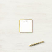 Chic Eenvoudig Minimaal Wit Gouden Persoonlijk Bri Post-it® Notes (Op bureau)