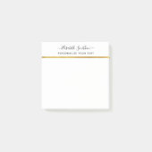 Chic Eenvoudig Minimaal Wit Gouden Persoonlijk Bri Post-it® Notes (Voorkant)