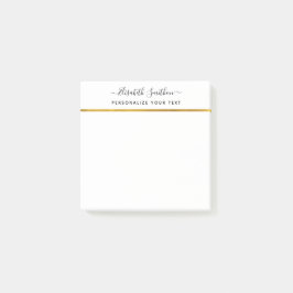 Chic Eenvoudig Minimaal Wit Gouden Persoonlijk Bri Post-it® Notes