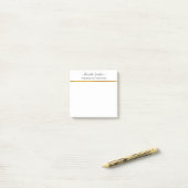 Chic Eenvoudig Minimaal Wit Gouden Persoonlijk Bri Post-it® Notes (Op bureau)