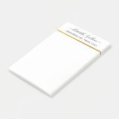 Chic Eenvoudig Minimaal Wit Gouden Persoonlijk Bri Post-it® Notes (Schuin)