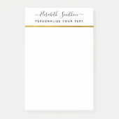 Chic Eenvoudig Minimaal Wit Gouden Persoonlijk Bri Post-it® Notes (Voorkant)