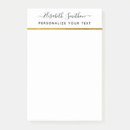 Chic Eenvoudig Minimaal Wit Gouden Persoonlijk Bri Post-it® Notes