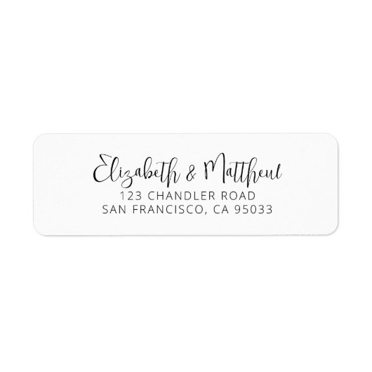 Chic Eenvoudig Modern Elegant Script Retouradres Etiket (Voorkant)