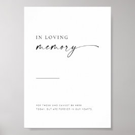 Chic + eenvoudig modern script in geheugen van tek poster