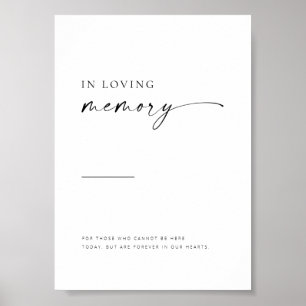 Chic + eenvoudig modern script in geheugen van tek poster