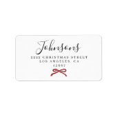Chic Eenvoudig Rode Strik Script Familie Retouradr Etiket (Voorkant)