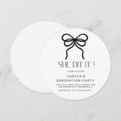 chic eenvoudig rooster, Elgante minimalistisch zwa Kaart (Voorkant / Achterkant)