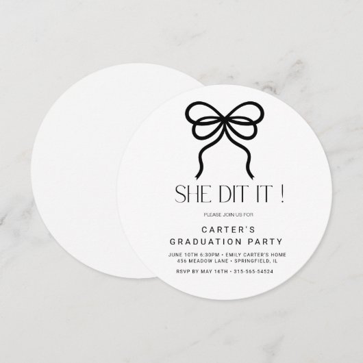 chic eenvoudig rooster, Elgante minimalistisch zwa Kaart (Voorkant / Achterkant)