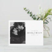 Chic Eenvoudige Elegante Foto Huwelijk Save The Da Kaart (Staand voorkant)