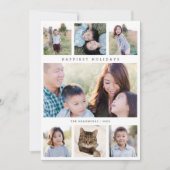 Chic Eenvoudige Minimalistische 7 Foto Feestdagenkaart (Voorkant)