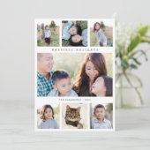 Chic Eenvoudige Minimalistische 7 Foto Feestdagenkaart (Staand voorkant)