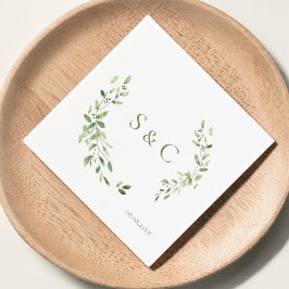 Chic Eenvoudige Op Maat Gemaakte Monogram Krans Br Servet