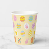 Chic Egg Pattern Soft Yellow Kids Birthday Party Papieren Bekers (Achterkant)