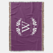 Chic Eggplant Paars Monogram Deken (Voorkant Verticaal)