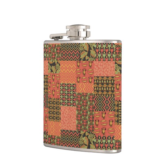 Chic Egyptian Tribal Faux Patchwork Hip Flask Heupfles (Links)