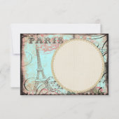 Chic Eiffel Tower & Chandelier Hartelijk dank Bedankkaart (Achterkant)