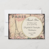 Chic Eiffel Tower & Chandelier Hartelijk dank voor Bedankkaart (Achterkant)