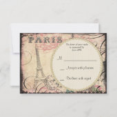 Chic Eiffel Tower & Chandelier RSVP Kaartje (Achterkant)