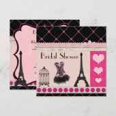 Chic Eiffel Tower Pink Paris Vrijgezellenfeest Kaart (Voorkant / Achterkant)