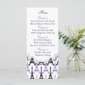 Chic Eiffeltoren Paarse gepersonaliseerde menukaar Menu (Staand voorkant)