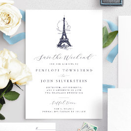 Chic Eiffeltoren Paris Sla het weekend vrij Huweli Save The Date