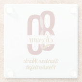 Chic Eighty & Elegant Ruby Red Gold 80e verjaardag Glazen Onderzetter (Achterkant)