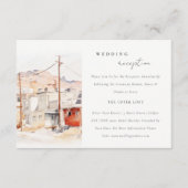 Chic El Paso Texas City Scape bruiloft receptie Informatiekaartje (Voorkant)