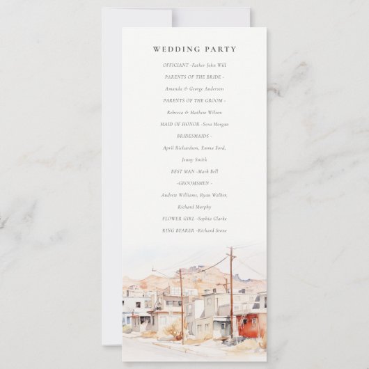 Chic El Paso Texas City Scape Wedding Programma (Achterkant)