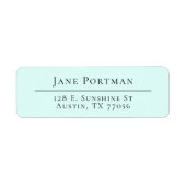 Chic Elegance | Modern Aqua Blue | Retouradres Etiket (Voorkant)