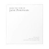 Chic Elegance | Modern | Van het bureau van | Notitieblok (Voorkant)