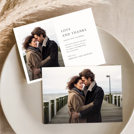 Chic Elegant 2 foto bruiloft Bedankkaart