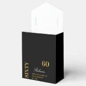 Chic Elegant 60th Birthday Black Gold Hartelijk da Bedankdoosjes (Geopend)