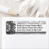 Chic Elegant Black en White Lace  Damask Etiket (Insitu)