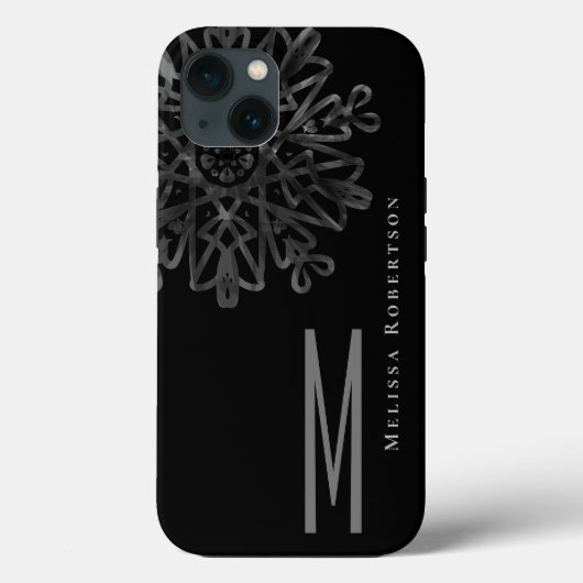 Chic Elegant Black en White Monogramed Case-Mate iPhone Case (Achterkant)