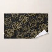 Chic Elegant Black Gold Line Tekening ventilatorpa Bad Handdoek (Handdoek)