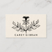 Chic Elegant Black Lily Line Drawing CUSTOM Visitekaartje (Voorkant)