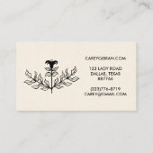 Chic Elegant Black Lily Line Drawing CUSTOM Visitekaartje (Achterkant)