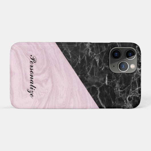 Chic Elegant Black Pink Marble Specialized Case-Mate iPhone Case (Achterkant (horizontaal))