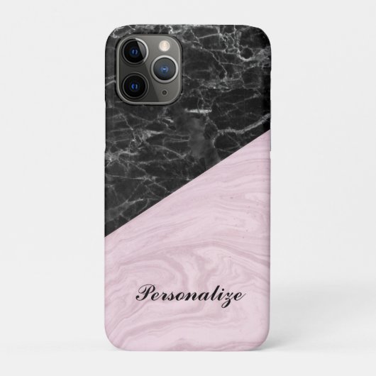 Chic Elegant Black Pink Marble Specialized Case-Mate iPhone Case (Achterkant)