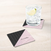 Chic Elegant Black Pink Marble Specialized Kartonnen Onderzetters (Insitu)