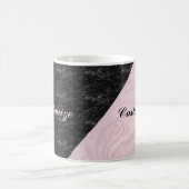 Chic Elegant Black Pink Marble Specialized Koffiemok (Center)
