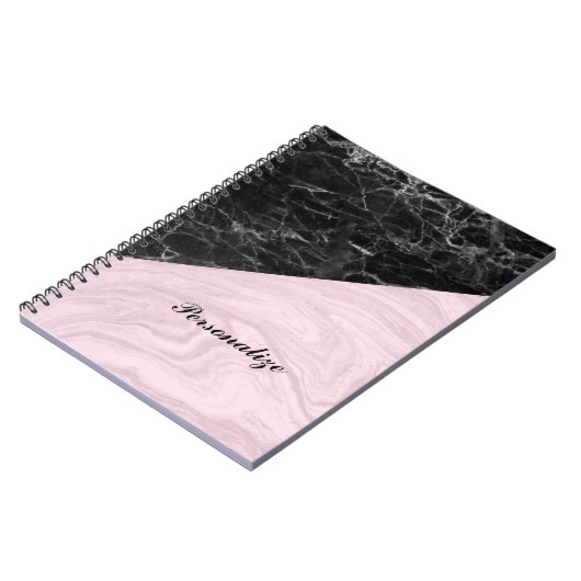 Chic Elegant Black Pink Marble Specialized Notitieboek (Linkerzijde)