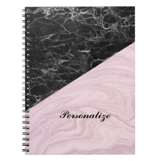 Chic Elegant Black Pink Marble Specialized Notitieboek (Voorkant)