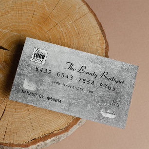 Chic Elegant Black Silver Luxe-creditcard Logo Visitekaartje