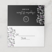 Chic Elegant Black & Silver Ocean Thmed Wedding Plaatskaartje (Buitenkant ongevouwen)